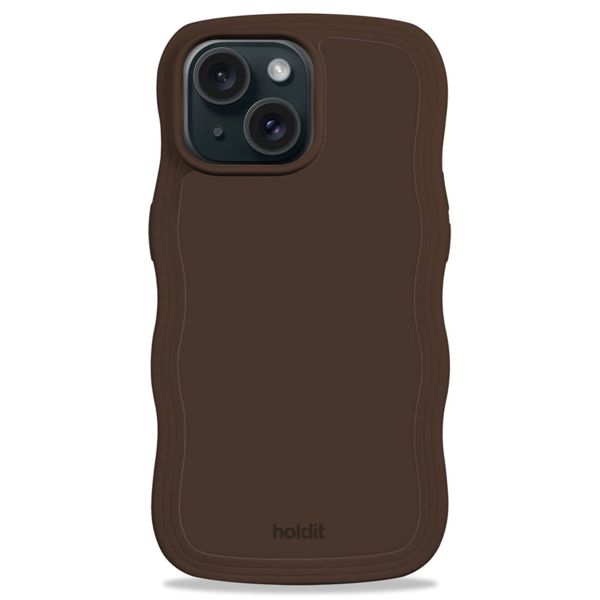 Holdit Wavy case voor de iPhone 15/14/13 - Chocolate