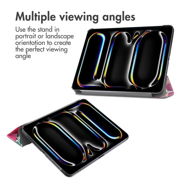 imoshion Design Trifold Case Apple iPad Pro 11 (2025) M5 / (2024) M4 - Floral Water Colour