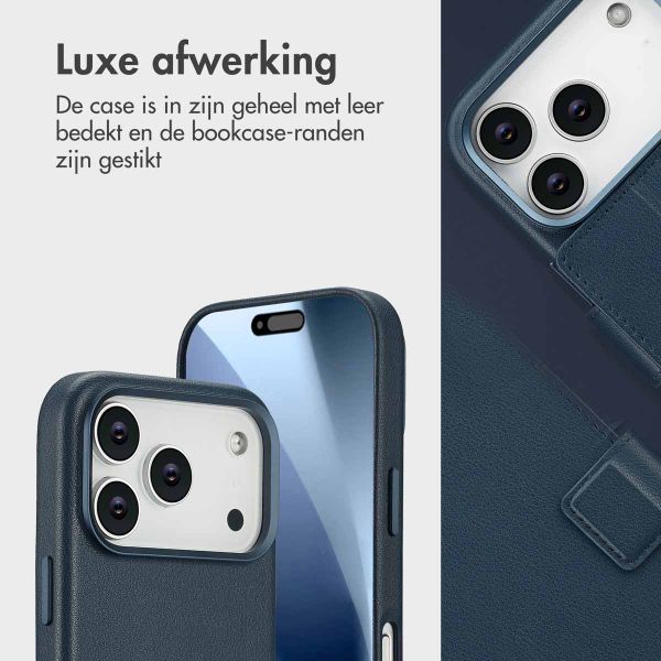 Accezz Leather Bookcase 2-in-1 met MagSafe Apple iPhone 17 Pro - Nightfall Blue