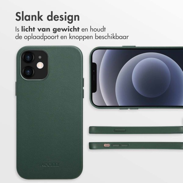 Accezz MagSafe Leather Backcover Apple iPhone 12 (Pro) - Cedar Green