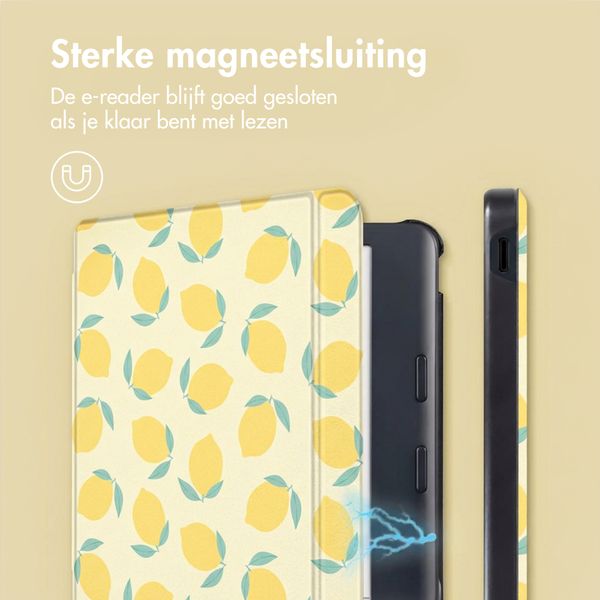 imoshion Design Slim Hard Case Sleepcover met stand Kobo Libra Colour - Citrus Dream