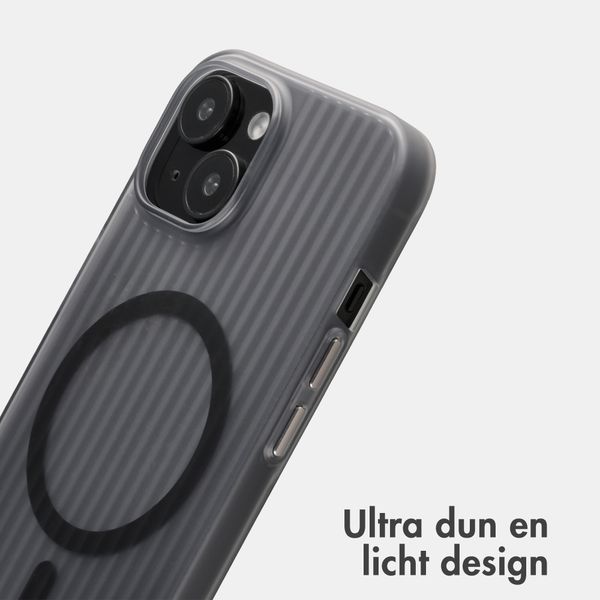 Accezz Lite Backcover met MagSafe | Fluted | Apple iPhone 15 - Grijs
