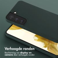 Selencia Siliconen hoesje met afneembaar koord Samsung Galaxy S22 - Donkergroen