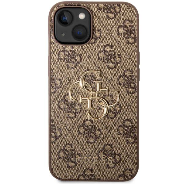 Guess 4G Metal Logo Backcover iPhone 15 - Bruin