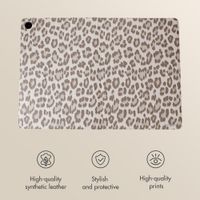 Selencia Sabi Bookcase with Leopard Print Samsung Galaxy Tab A11 Plus - Soft Ivory