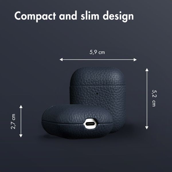Accezz Genuine leather case  Apple AirPods 1 / 2 - Dark blue
