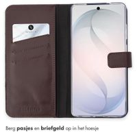 Selencia Echt Leren Bookcase Samsung Galaxy S26 - Bruin