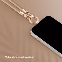 Selencia Telefoonkoorden Set met Parels en Schelpen - Beige