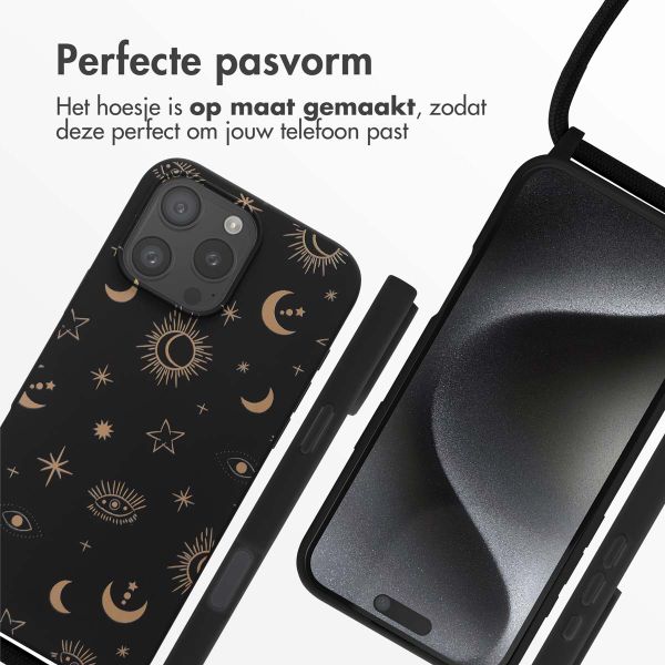 imoshion Siliconen design hoesje met koord Apple iPhone 16 Pro Max - Sky Black