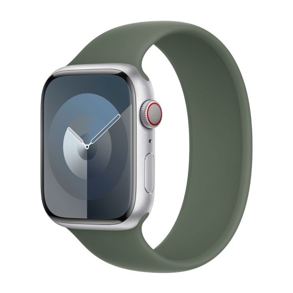 Apple 3 Pack Siliconen solobandje Apple Watch | 44/45/46/49 mm - Maat 5 - Sunglow/ Winter Blue/ Cypress
