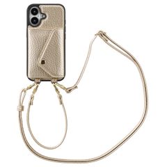 Selencia Sera Phone Case with Cord and Envelope Card Holder Apple iPhone 16 - Champagne