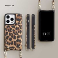 Selencia Nova Phone Case with Cord and Card Holder Apple iPhone 14 Pro - Leopard