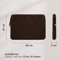 Selencia Teddy Laptop hoes 13-14 inch - Laptopsleeve - Choco Brown