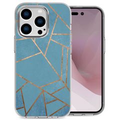 imoshion Design hoesje iPhone 14 Pro - Grafisch Koper / Blauw