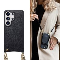 Selencia Nova Telefoonhoes met Koord en Pashouder Samsung Galaxy S26 Ultra - Zwart