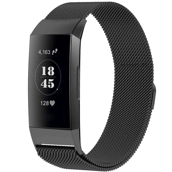 imoshion Milanees magnetisch bandje Fitbit Charge 3 / 4 - Maat S - Zwart