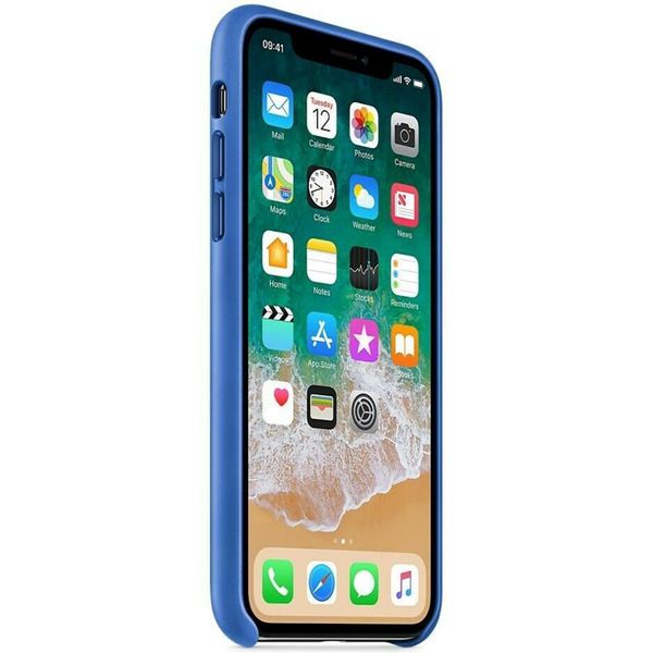 Apple Leather Backcover iPhone X - Electric Blue