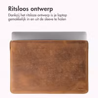 Accezz Leather Laptop hoes Apple MacBook 13 inch - Laptopsleeve - Cognac