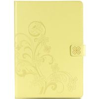 Klavertje Bloemen Bookcase iPad 9 (2021) 10.2 inch / iPad 8 (2020) 10.2 inch / iPad 7 (2019) 10.2 inch - Geel