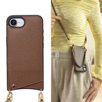 Selencia Nova Telefoonhoes met Koord en Pashouder Apple iPhone 16e - Mocha Brown