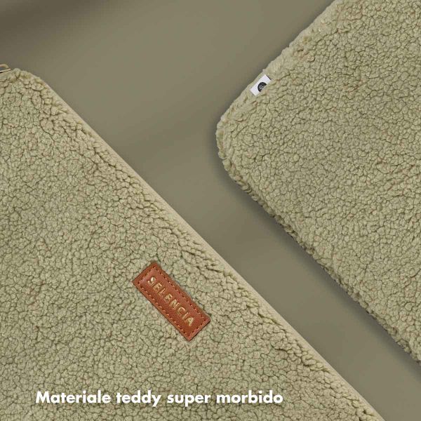 Selencia Teddy Laptop hoes 13-14 inch - Laptopsleeve - Sage Green