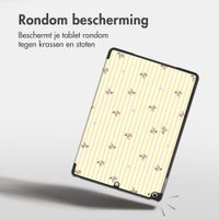 imoshion Design Trifold Bookcase Apple iPad 9 (2021) 10.2 inch / iPad 8 (2020) 10.2 inch / iPad 7 (2019) 10.2 inch - Garden Stripes