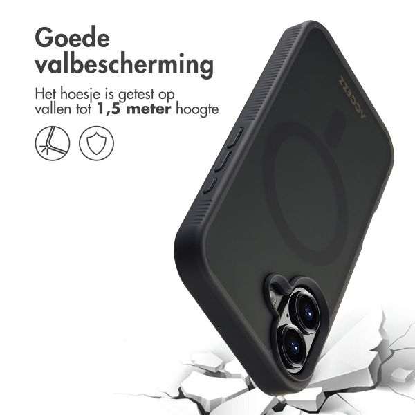 Accezz Rugged Frosted MagSafe Backcover Apple iPhone 16 - Zwart