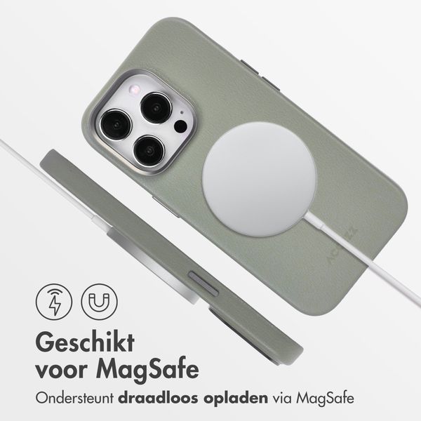 Accezz MagSafe Leather Backcover Apple iPhone 14 Pro - Light Grey
