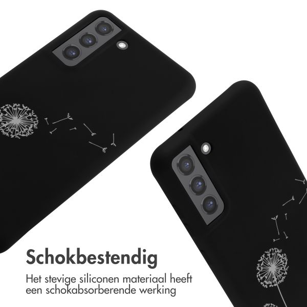 imoshion Siliconen design hoesje met koord Samsung Galaxy S21 FE - Dandelion Black