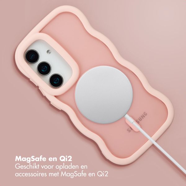 Selencia Wavy Backcover met MagSafe Samsung Galaxy S24 / S25 - Soft Pink