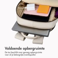 Accezz Leather Laptop rugzak 16 inch - Beige
