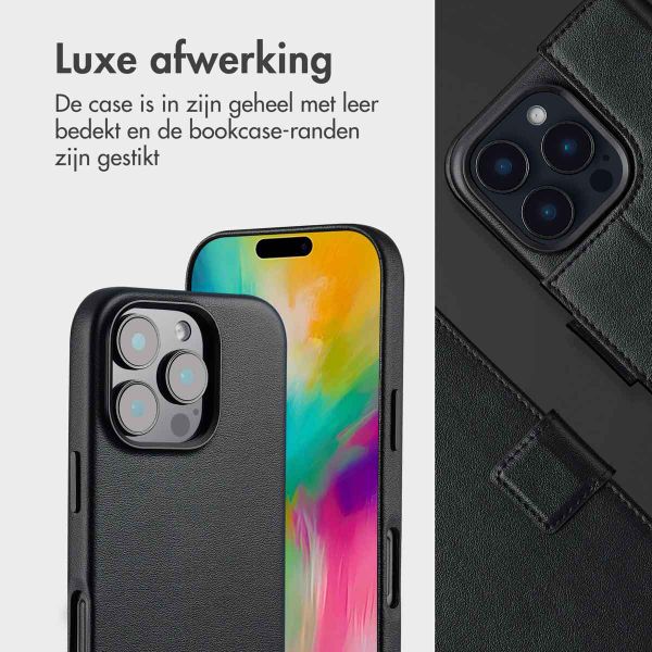 Accezz Leather Bookcase 2-in-1 met MagSafe Apple iPhone 16 Pro Max - Onyx Black