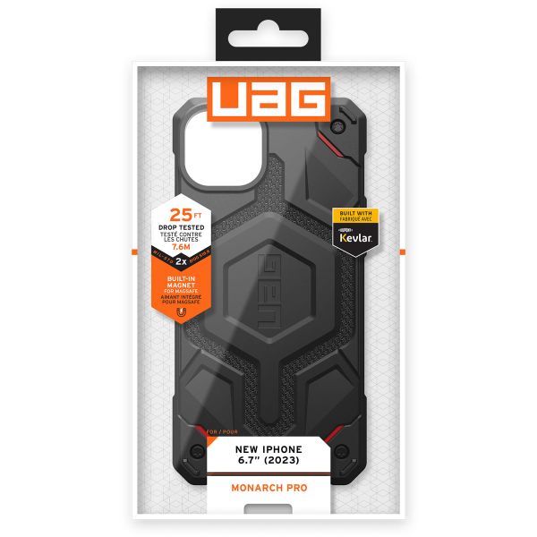 UAG Monarch Pro Backcover Apple iPhone 15 Plus - Kevlar Black