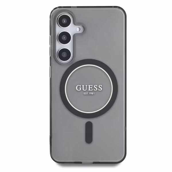 Guess MagSafe IML Glitter Gradient Case Samsung Galaxy S25 - Zwart