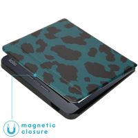 imoshion Design Slim Hard Case Sleepcover met stand Kobo Libra H2O -Green Leopard