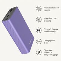 imoshion Ultra Series Aluminium Powerbank 20,000 mAh - Quick Charge and Power Delivery - Tropical Violet