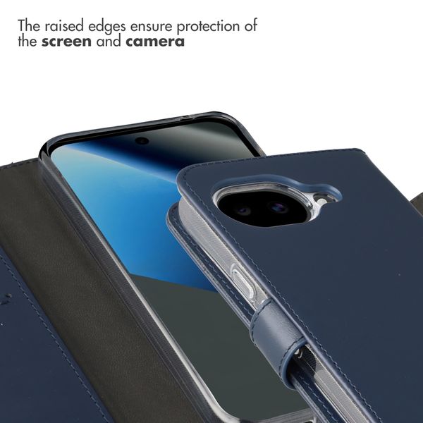 Selencia Genuine Leather Book Case Google Pixel 10a - Dark Blue