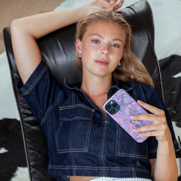 Selencia Vivid Backcover met MagSafe Apple iPhone 15 Pro - Fresh Paint Flower Orange