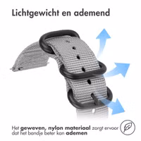 imoshion Rugged Nylon bandje  - Universeel 22 mm aansluiting - Grijs