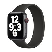 Apple Siliconen solobandje Apple Watch Series 1 - 9 / SE (38/40/41 mm) | Series 10 / 11 (42 mm) - Maat 7 - Zwart