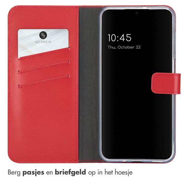 Selencia Echt Lederen Bookcase Samsung Galaxy A16 5G - Rood