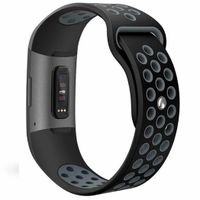 imoshion Siliconen sport bandje Fitbit Charge 3 / 4 - Zwart / Grijs