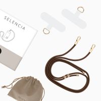 Selencia Universeel Telefoonkoord met 2 haken - verstelbaar - Choco Brown