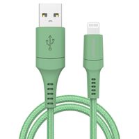 imoshion Lightning naar USB kabel - Non-MFi - Gevlochten textiel - 2 meter - Groen