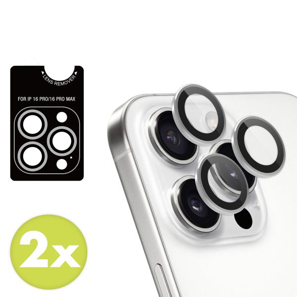 imoshion 2 Pack Camera lens protector Apple iPhone 16 Pro / 16 Pro Max - Wit / Titanium