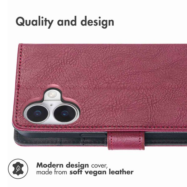 imoshion Luxury Bookcase Apple iPhone 16 - Bordeaux