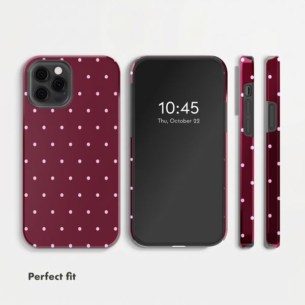 Selencia Vivid Back Cover Apple iPhone 12 (Pro) - Happy Dots Burgundy