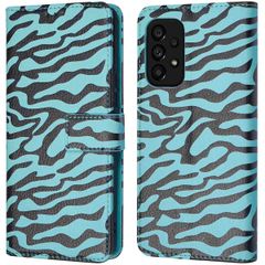 imoshion Design Bookcase Samsung Galaxy A53 - Black Blue Stripes