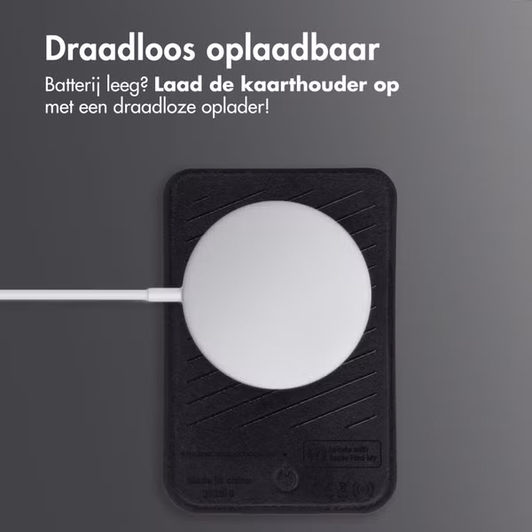Accezz Magnetische Leren Kaarthouder - Geschikt voor Apple Find My - Onyx Black