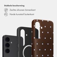 Selencia Vivid Backcover met MagSafe Samsung Galaxy S24 - Happy Dots Chocolate